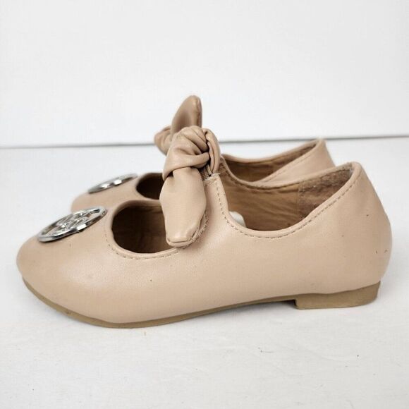 Bebe Girls Pink Ballet Flats Logo Shoes Slip On Infant Toddler Girls size 6 - Picture 3 of 8